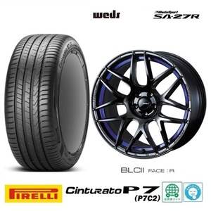 取寄せ品 4本 ウェッズスポーツSA-27R BLC2 7.5J+45 5H-114.3 ピレリ P7C2 2022年 205/55R17インチ 90系 ノア HV ヴォクシー ランディ