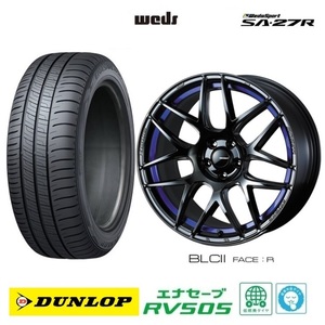 取寄せ品 WEDS ウェッズスポーツSA-27R BLC2 7.5J+35 5H-114.3 ダンロップ RV505 23年 235/50R18インチ アルファード ヴェルファイア