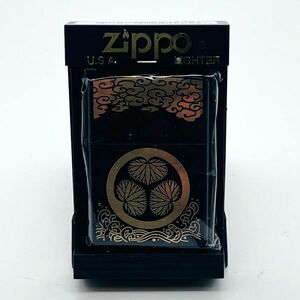 未使用 ZIPPO ジッポー 徳川家 水戸黄門 葵ノ紋 印籠 黒