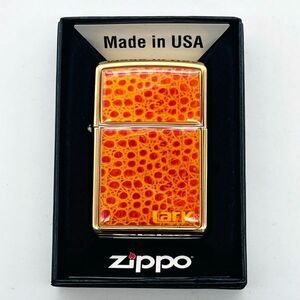 未使用 ZIPPO ジッポー LARK ラーク クロコダイル柄 ゴールド 金色 ジッポ 2009年製