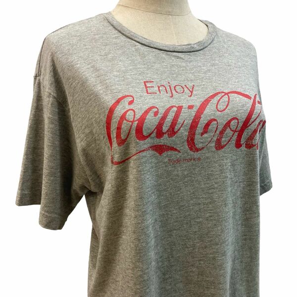 コカコーラ Coca-Cola Tシャツ 半袖 プリントロゴ グレー カットソー 企業ロゴ M