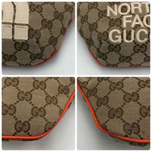 1円【極美品・鑑定済み】GUCCI THE NORTH FACE グッチ ノースフェイス コラボ ウエストポーチ ボディバッグ ウエストバッグ GGスプリームの画像10