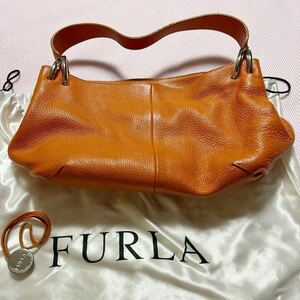 FURLA レザー　ワンショルダー　ハンドバッグ　ショルダーバッグ　オレンジ