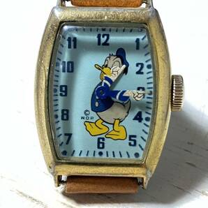 腕時計 手巻き アンティーク ディズニー ドナルドダック US TIME 1949's トノー型の画像10