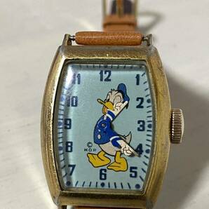 腕時計 手巻き アンティーク ディズニー ドナルドダック US TIME 1949's トノー型の画像1
