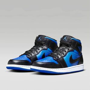 ☆送料込■新品27.0cm■ナイキ エア ジョーダン１MID ブラック/ロイヤルブルー/ホワイトAIRJORDAN 1 【定価.18700円】の画像1