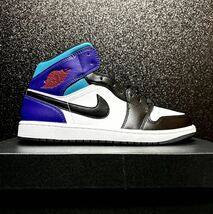 ☆送料込■新品27.5cm■ナイキ エア ジョーダン１MID ホワイト/ブライトコンコルド/トゥルーレッド AIR JORDAN 1 定価.18700円_画像6