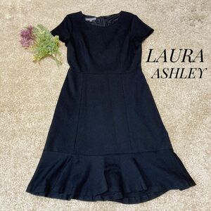 LAURA ASHLEY ローラアシュレイ ワンピース 裾 フリル ブラック 9