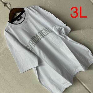 サンプル品3LサイズメンズBALLプリント半袖Tシャツ白