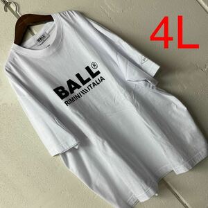 4LサイズメンズBALLプリント半袖Tシャツ