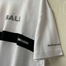 LサイズメンズBALL異素材使い半袖Tシャツ白黒_画像2