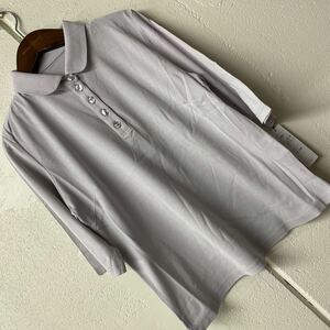  with translation made in Japan high class cotton 100%. minute sleeve polo-shirt gray 