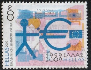 ギリシャ2009＃2389－ユーロ導入10年0.7　済　 ＄2.10