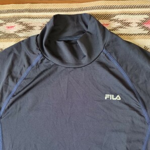 FILA /フィラ★ストレッチインナーTシャツ 長袖ハイネック 濃紺 Mの画像2