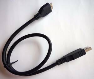 USB3.0ケーブル 46cm USB type A マイクロUSB Type-A オス MicroUSB オス オスーオス 黒 ブラック USBケーブル MicroB マイクロB 　