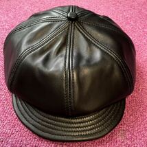 Schott ショットLEATHER NEWSBOY CAP レザー ニュースボーイキャップ キャスケット L_画像2