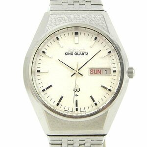 1円 稼働 セイコー SEIKO 0853-8025 クオーツ キングクォーツ 白文字盤 SS×SS メンズ 腕時計
