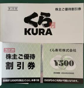 くら寿司食事券10000円分（500円券x10枚　２セット）