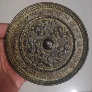 中国 銅製 銅鏡 五獣図 置物 擺件 収蔵品 鑑賞 中国美術品の画像2