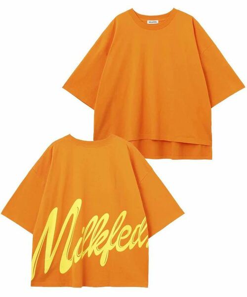 MILKFED ミルクフェド　ビック　ロゴ　Tシャツ　オレンジ　ワンサイズ