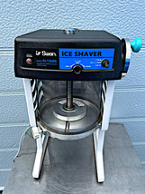 2015年製 元箱付き 業務用 かき氷機 Swan ICE SHAVER スワン SI-150SS 卓上型 ブロックアイス用 電動アイススライサー 氷削機_画像2