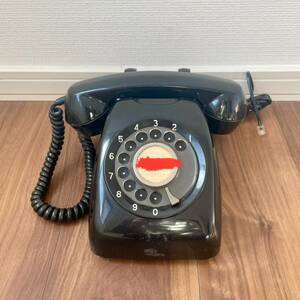 SH5) black telephone height approximately 12.5cm antique Showa Retro dial type interior 