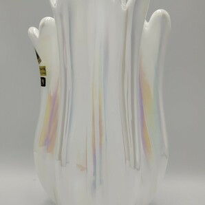 ON6】クラタ クラフト グラス KURATA GLASS LOVELY PEARL ガラス 花瓶 ガラス製 ラブリーパール パールホワイト アンティーク レトロの画像3