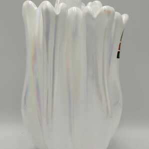 ON6】クラタ クラフト グラス KURATA GLASS LOVELY PEARL ガラス 花瓶 ガラス製 ラブリーパール パールホワイト アンティーク レトロの画像5