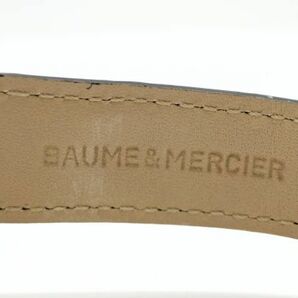 366 BAUME&MERCIER CLASSIMA QZ 65735 ボーム＆メルシエ クラシマ 飛びローマン ホワイト文字盤 クォーツ メンズ 腕時計 純正ベルトの画像6