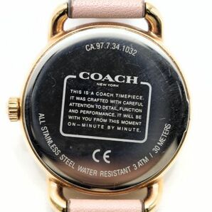 369 COACH NEW YORK QZ  CA.97.7.34.1032  コーチ ラウンド 全数字 ホワイト文字盤 クォーツ レディース 腕時計 純正ベルトの画像4