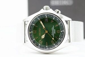 401　SEIKO Alpinist 23JEWELS AT　SARB017 6R15-00E1　極美品 セイコー アルピニスト 23石 グリーン文字盤 機械式 自動巻き 腕時計 箱