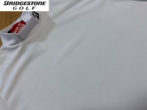 BRIDGESTONE GOLF(ブリヂストンゴルフ)春夏 防透け、UVカット、吸汗速乾機能 モックネック半袖シャツ WGM02A(WH)Ｍ