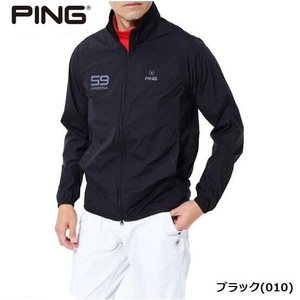 PING GOLF(ピン ゴルフ)VALIANTEC、超軽量、防風、テックストレッチ フルジップジャケット 621-2120200(ブラック)ＬＬ