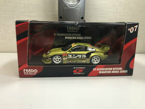 【１円スタート】1/43 エブロ スーパーGT 300 ユンケル ポルシェ METALIC GOLD 2007 #26 EBBRO Z6