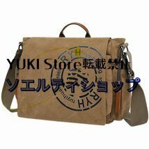 多機能 帆布 ショルダーバッグ メンズバッグ 斜めがけバッグ 大容量 運動 ２WAYバッグ 帆布 カーキ色 軽量 無地 鞄 カバン カーキ_画像1