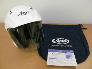 (56713)Arai　アライ　バイク　ヘルメット　CT-Z　M(57-58㎝)　グラスホワイト　USED