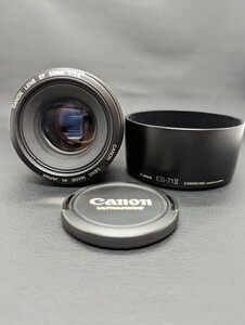 1円スタート！極美品 保管品【Canon LENS EF 50mm 1:1.4】【ES-71Ⅱ レンズフード】キャノン カメラ レンズ セット ブランド 光学機器 