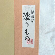 美品【 越前塗 】隅折盛皿 五枚セット 1木の葉柄 伝統工芸品 懐石 和食器 茶道具 天然木 盆_画像8