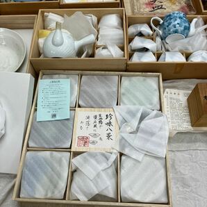 木箱 花瓶 陶器 茶器 和食器 湯呑 銘々皿 備前焼 新田耕治 赫山作 和泉 高橋正志 廣永窯 深川製磁 宮内庁御用達 純銅等骨董品 大量 まとめの画像6