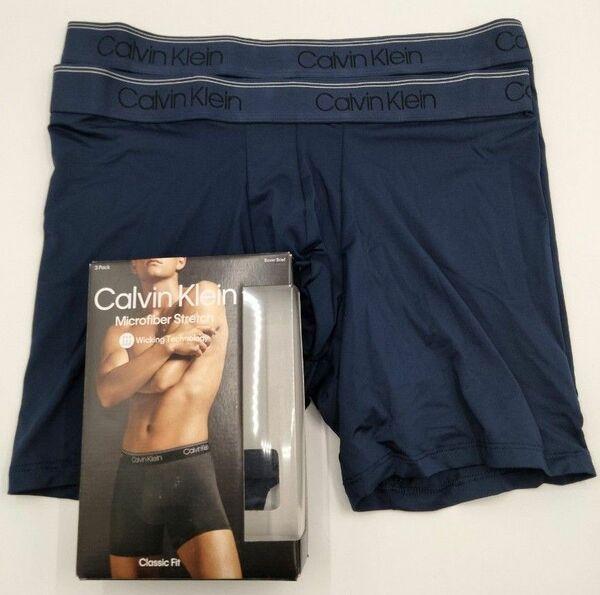 【Lサイズ】Calvin Klein(カルバンクライン) ボクサーパンツ ネイビー 2枚セット 男性下着 NB2570