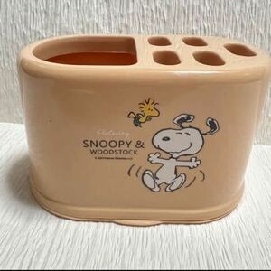 未使用 海外限定 スヌーピー SNOOPY 歯ブラシスタンド ハブラシホルダー インテリア ウッドストック ピーナッツ PEANUTS オレンジ