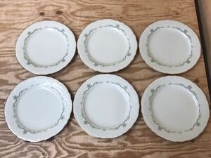 mD 80 Celadon CHINA Noritake プレート 皿 6枚 セット セラドン チャイナ ノリタケ 洋食器 ※傷有りの物あり、外箱なし