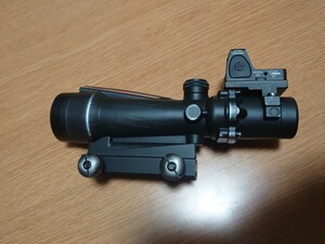 ACOG　ta11 タイプ自然発光ドット3.5倍スコープ実銃対応evolution gear RMRドットサイト付　エボギア　トリジコン　Trijicon