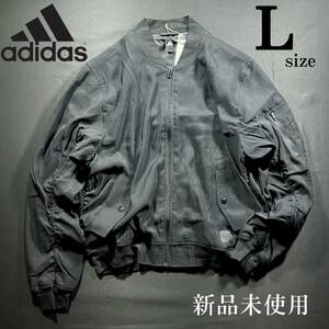 1円〜 adidas アディダス ID2.0 ボンバージャケット Lsize 黒 ブラック ウェア 伸縮性 ゆるい 秋 冬 保温 アウター ゴルフ 裏起毛