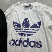 1円〜 新品未使用 adidas Originals Mサイズ アディダス オリジナルス Tシャツ 2枚セット ロンT 長袖 迷彩 カモ ブラック 黒 白 人気ロゴ_画像4