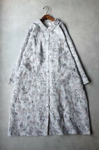 ハンドメイド♪cottonリネン♪ブルーグレー色地に鳥と花柄♪羽織OP♪_画像5