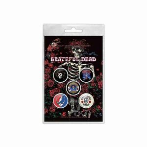 Grateful Dead バッジ5個セット グレイトフル・デッド Skeleton & Rose