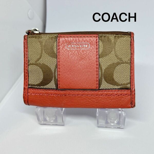 COACH コインケース 小銭入れ シグネチャー　オレンジ