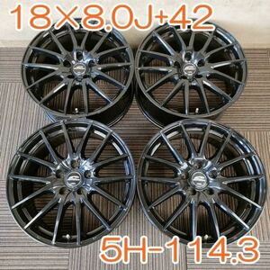 【送料無料】 即決 SCHNEIDER 18×8.0J+42 PCD 5H×114.3 シュナイダー アルミホイール アルミ 社外 ホイール 5穴 4本セット YH104