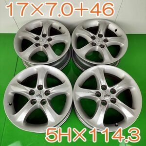 【送料無料】 即決 MITSUBISHI 純正 17×7.0J+46 PCD 5H×114.3 ミツビシ アルミホイール アルミ 純正 ホイール 5穴 4本セット YH224